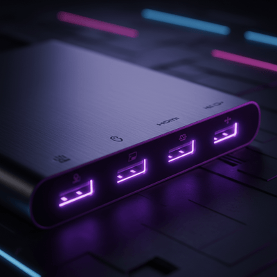 Hub USB-C 4-en-1 — Connecte Tout, Partout - Rétro Tech