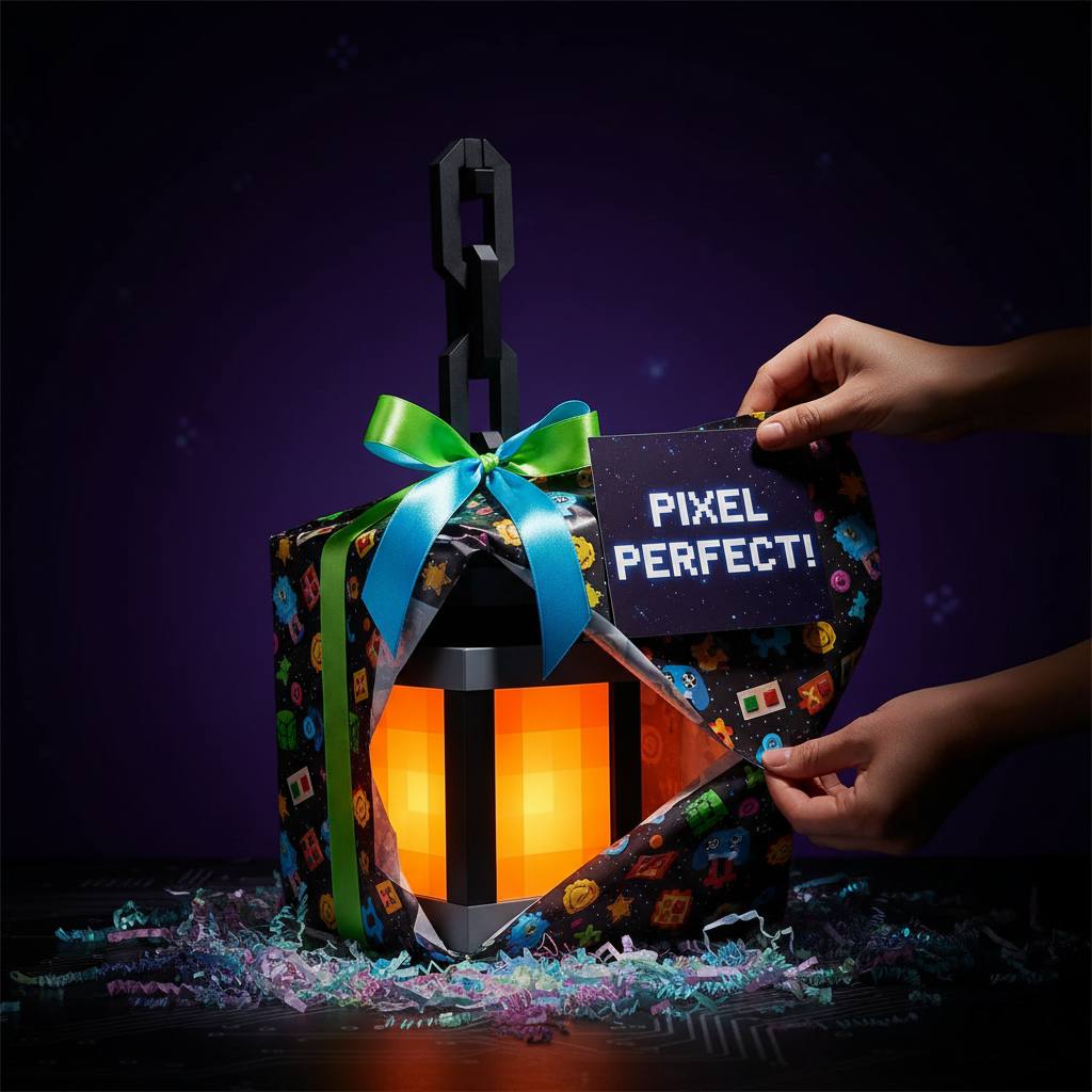 Lampe Pixel Rétro — Veilleuse Gaming Décorative 16 Couleurs