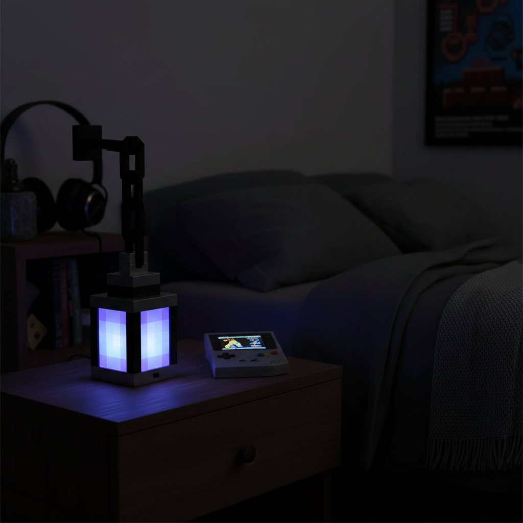 Lampe Pixel Rétro — Veilleuse Gaming Décorative 16 Couleurs