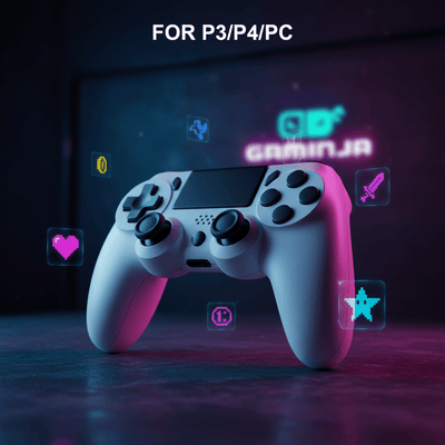 Manette Sans Fil Pro — Gyroscope 6 Axes, Vibration & Touchpad - Rétro Tech