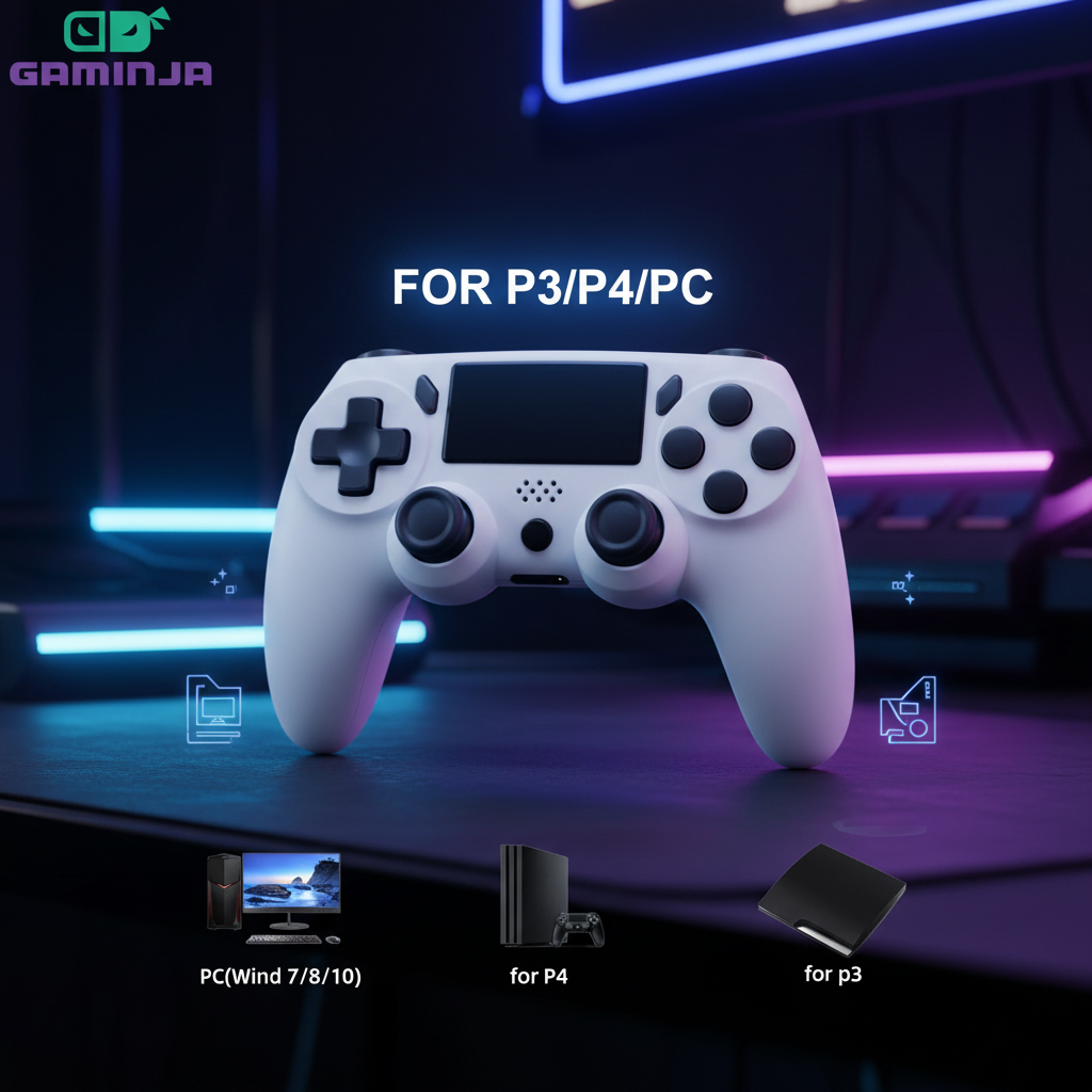 Manette Sans Fil Pro — Gyroscope 6 Axes, Vibration & Touchpad